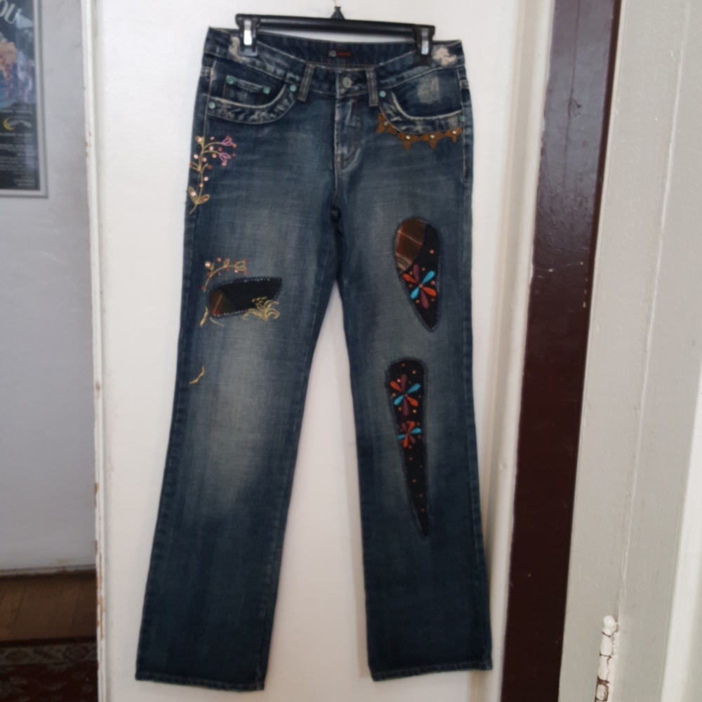 IG embellished jeans made in Italy